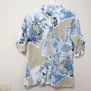 Citron Santa Monica Oriental Inspired Button Down Shirt